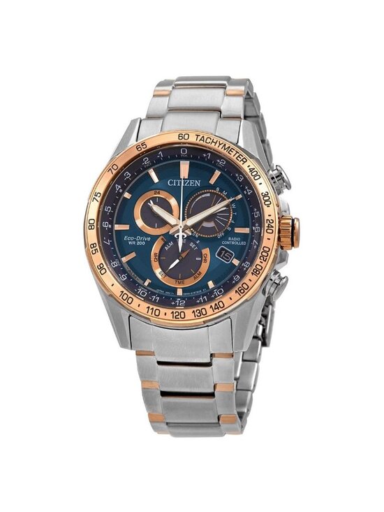 NWT Citizen PCAT Chronograph Eco-Drive Blue Dial Men\'s Watch